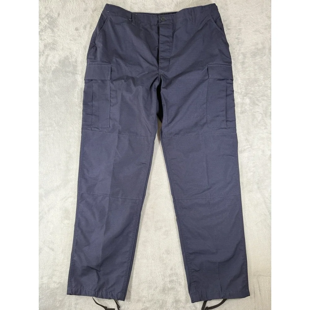 Propper Public Safety Pants Mens XL‎ Long Blue Ripstop Combat Cargo Button Fly